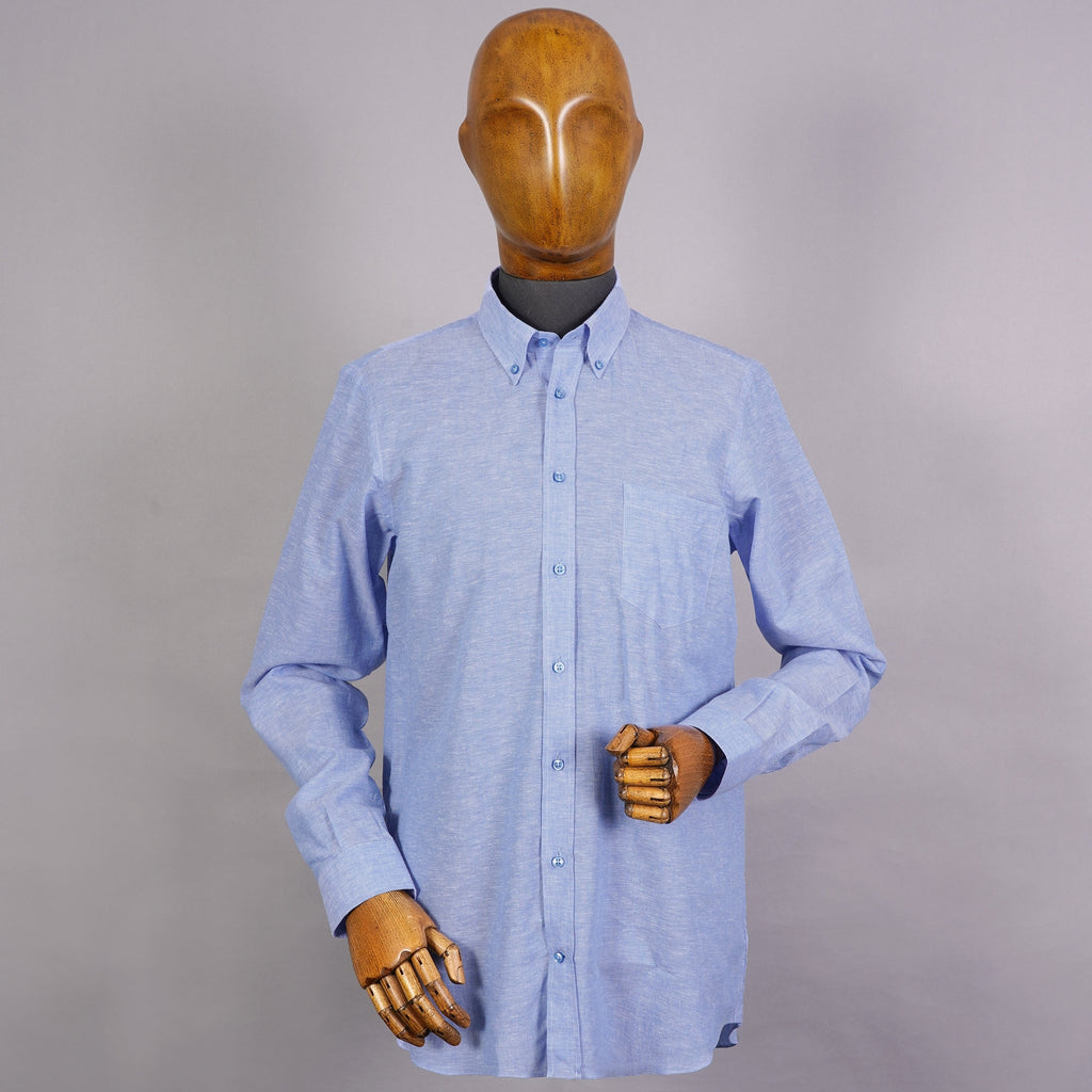 None Of The Above Linen Shirt - Blue