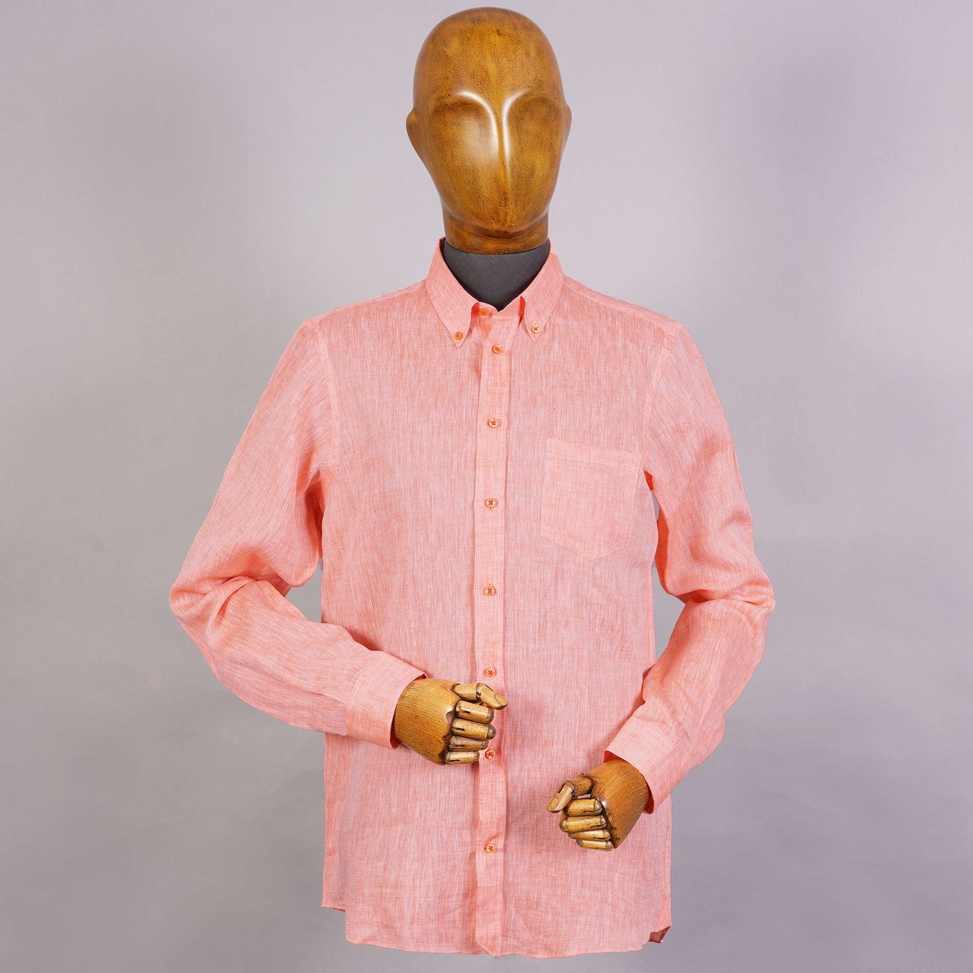 None Of The Above Linen Shirt - Orange