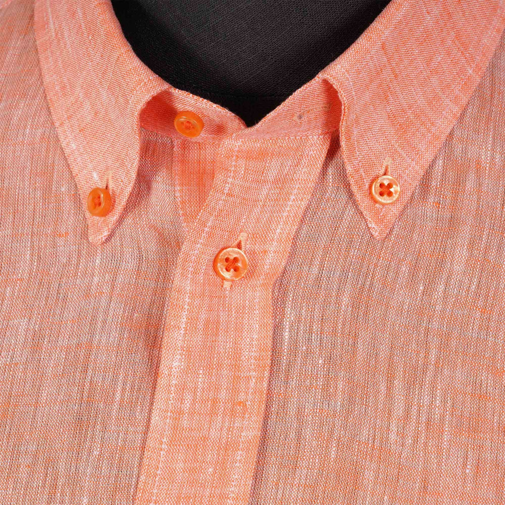 None Of The Above Linen Shirt - Orange
