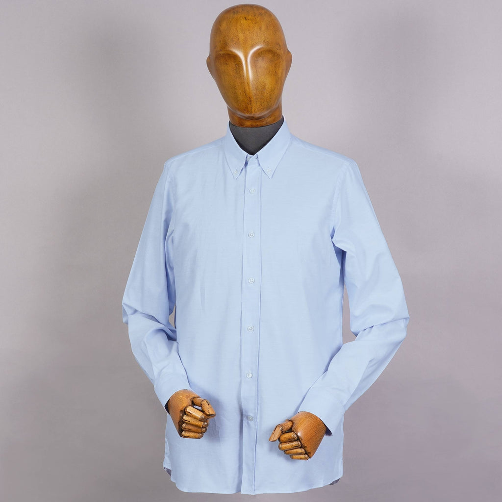 None Of The Above Long Sleeve Button Down Shirt - Blue