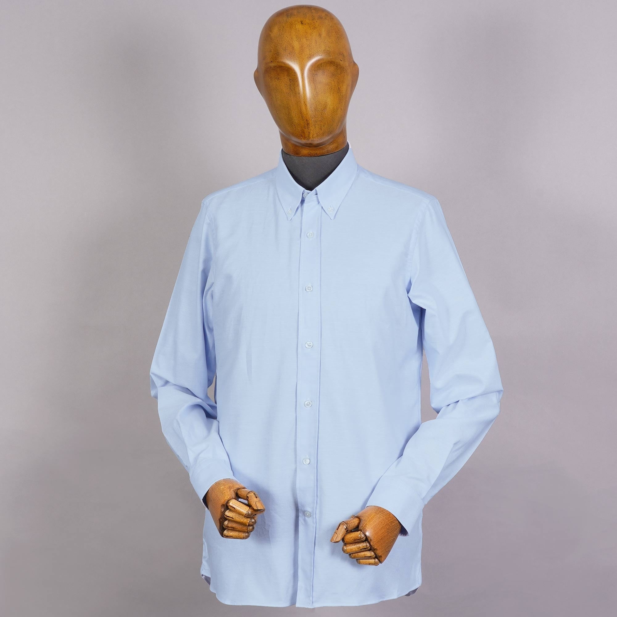 None Of The Above Long Sleeve Button Down Shirt - Blue