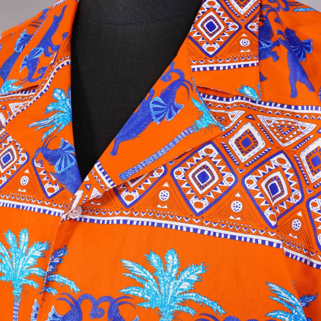 None Of The Above Camicia Bowling Shirt - Orange