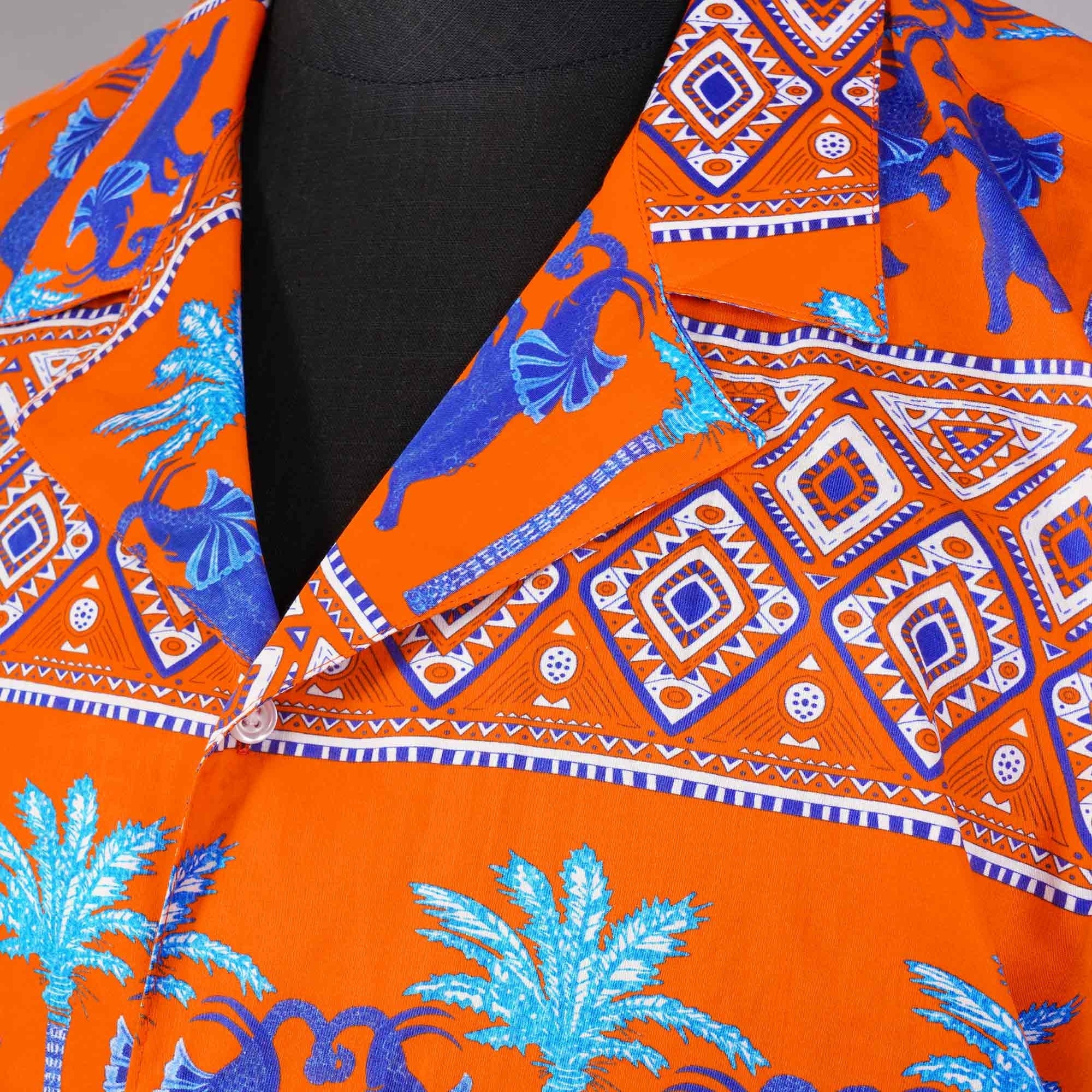 None Of The Above Camicia Bowling Shirt - Orange