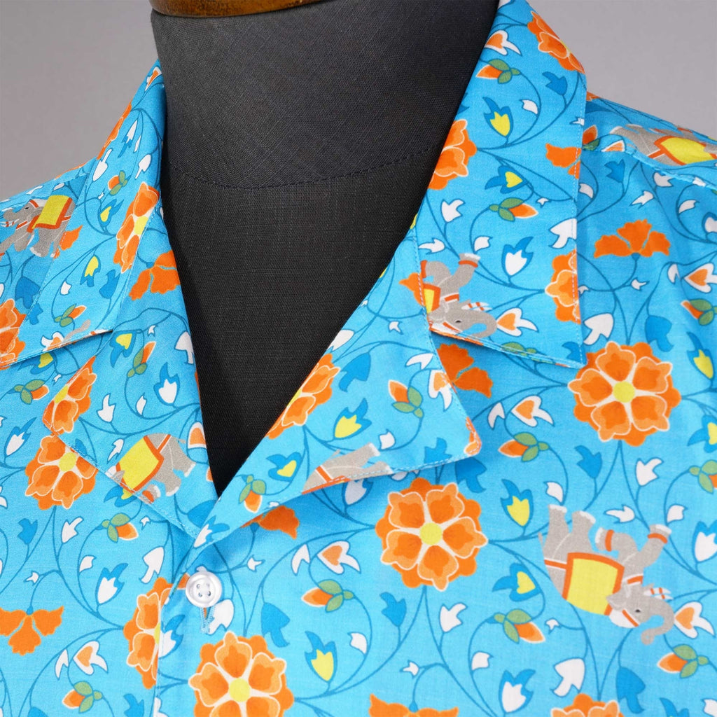 None Of The Above Camicia Bowling Shirt - Light Blue