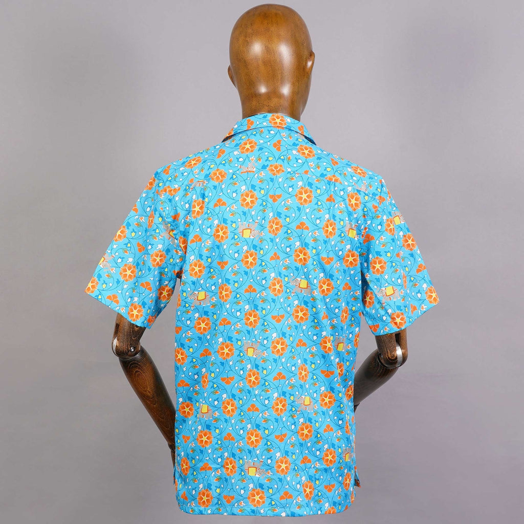 None Of The Above Camicia Bowling Shirt - Light Blue
