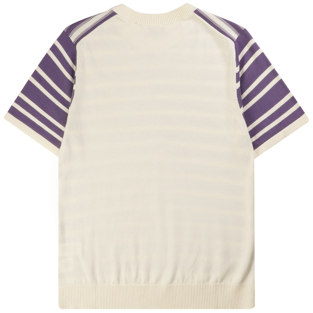 Paul Smith Knitted Striped T-Shirt - White and Purple