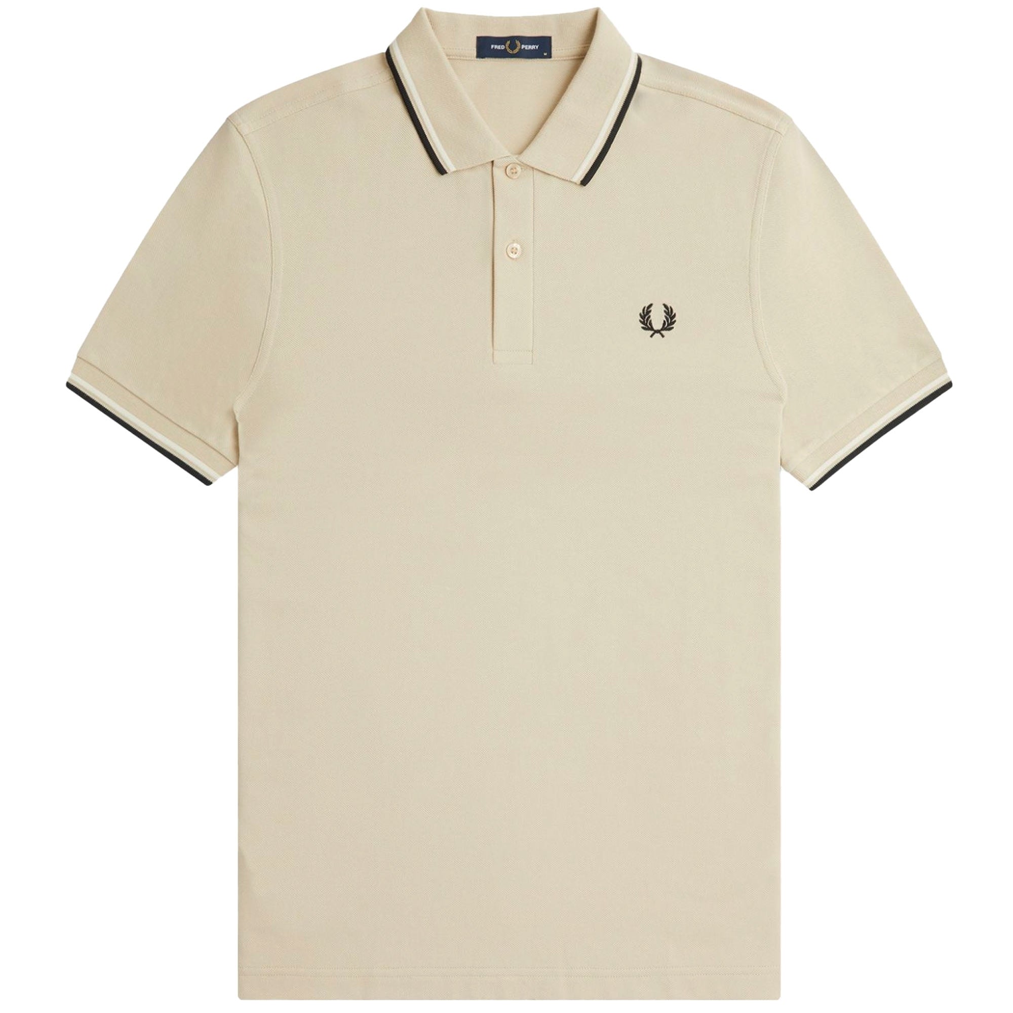 Fred Perry M3600 Twin Tipped Polo Shirt - Oatmeal