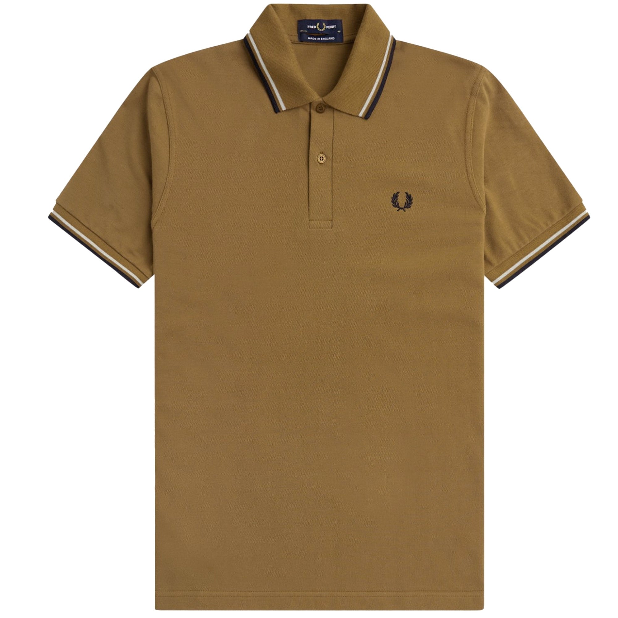 Fred Perry Reissues M12 Twin Tipped Polo Shirt - Dark Caramel