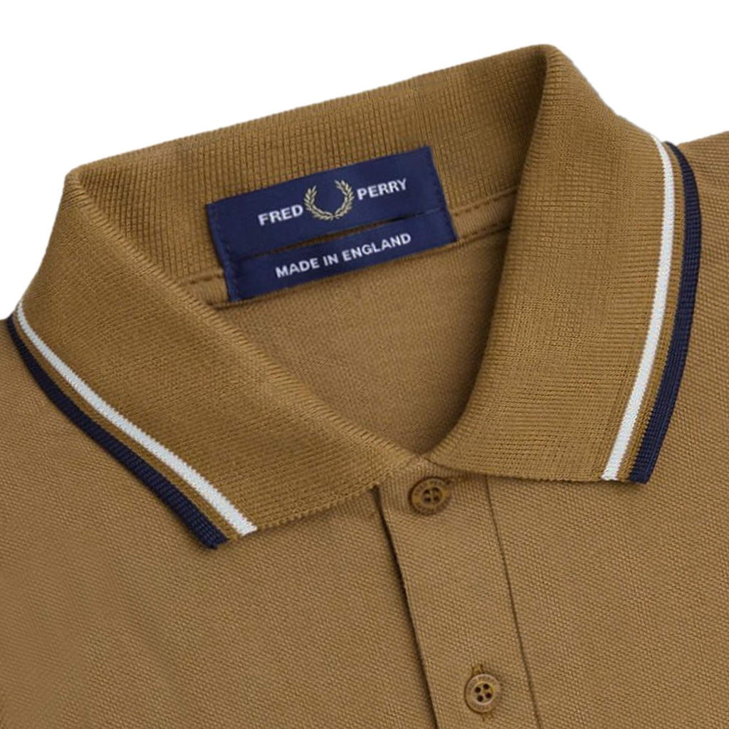 Fred Perry Reissues M12 Twin Tipped Polo Shirt - Dark Caramel
