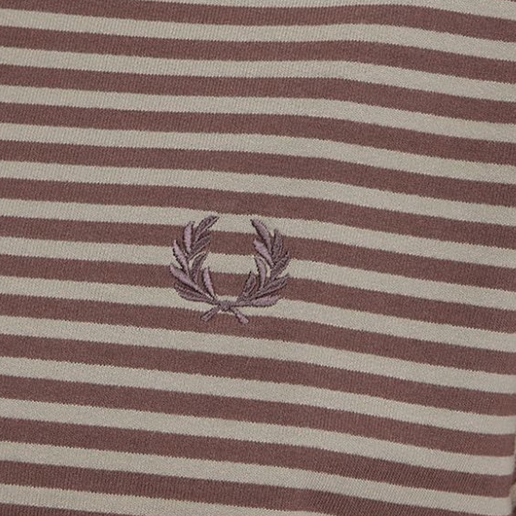 Fred Perry Fine Stripe Heavyweight T-Shirt - Brick