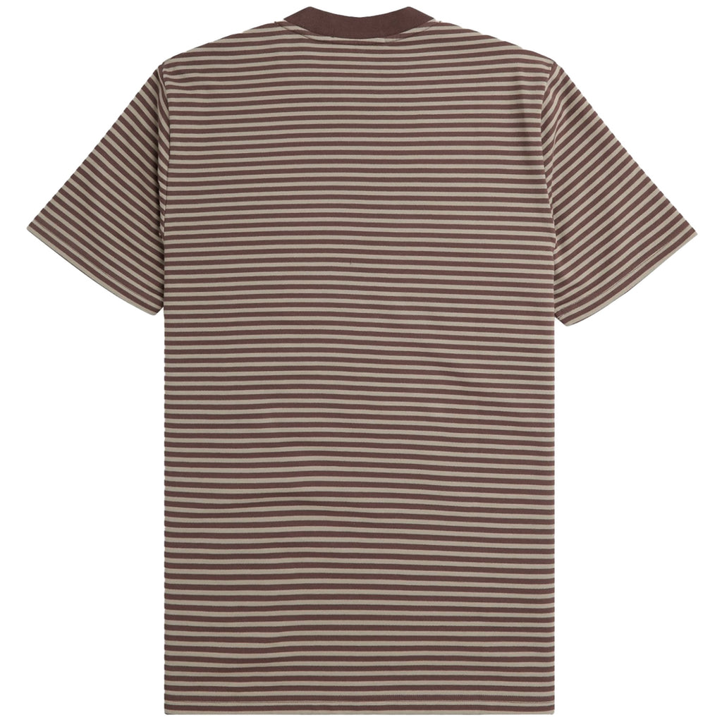 Fred Perry Fine Stripe Heavyweight T-Shirt - Brick