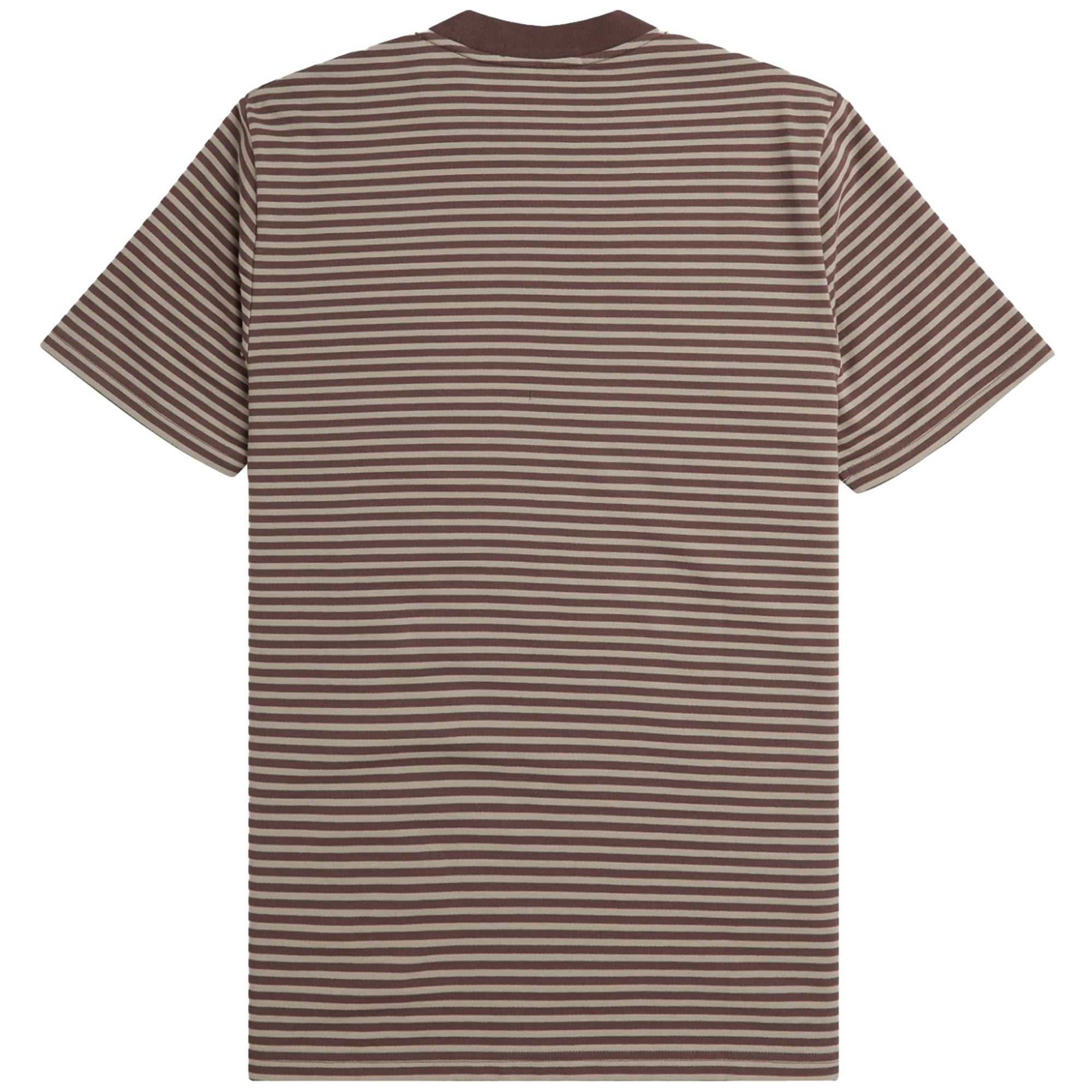 Fred Perry Fine Stripe Heavyweight T-Shirt - Brick