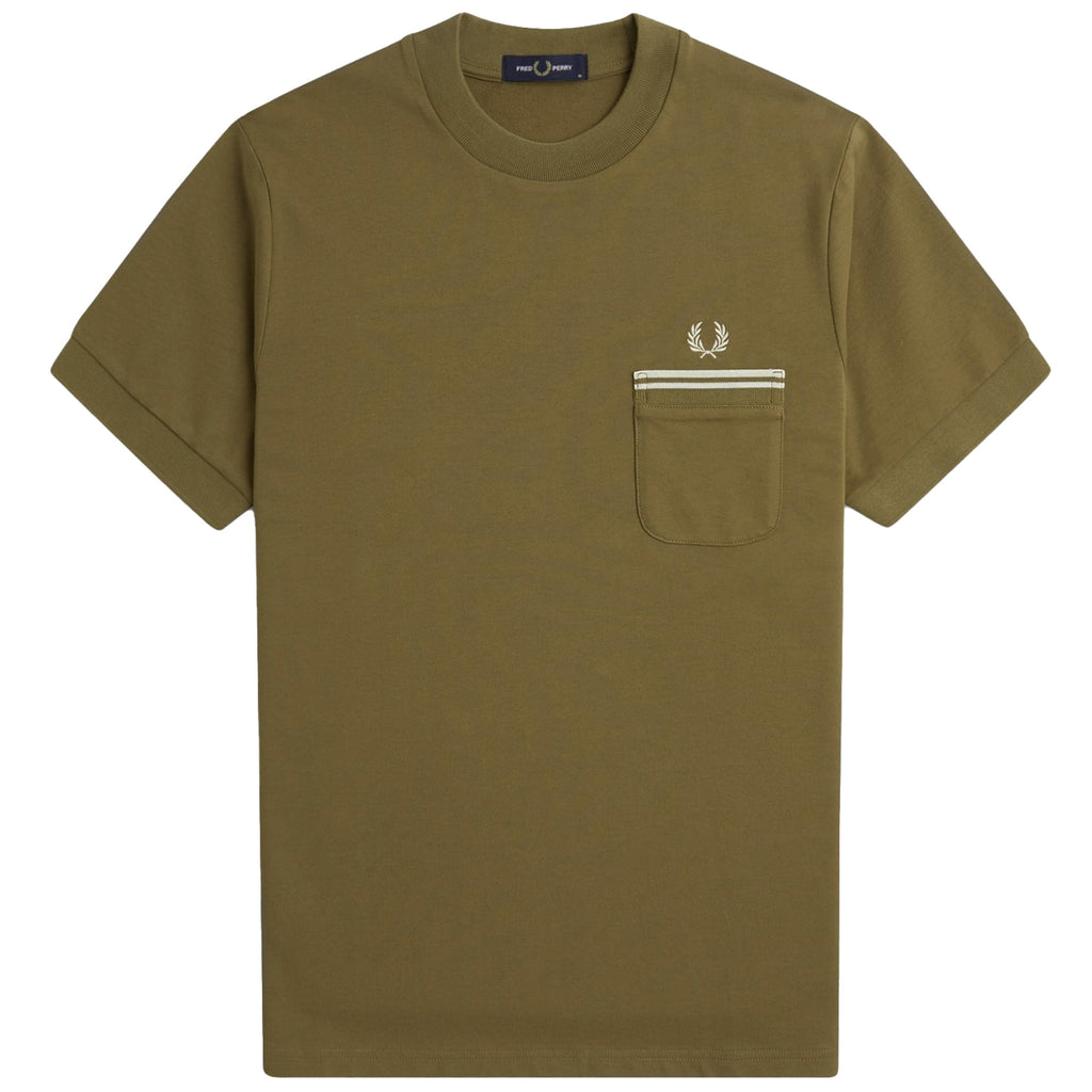 Fred Perry Loopback Jersey Pocket T-Shirt - Shaded Stone