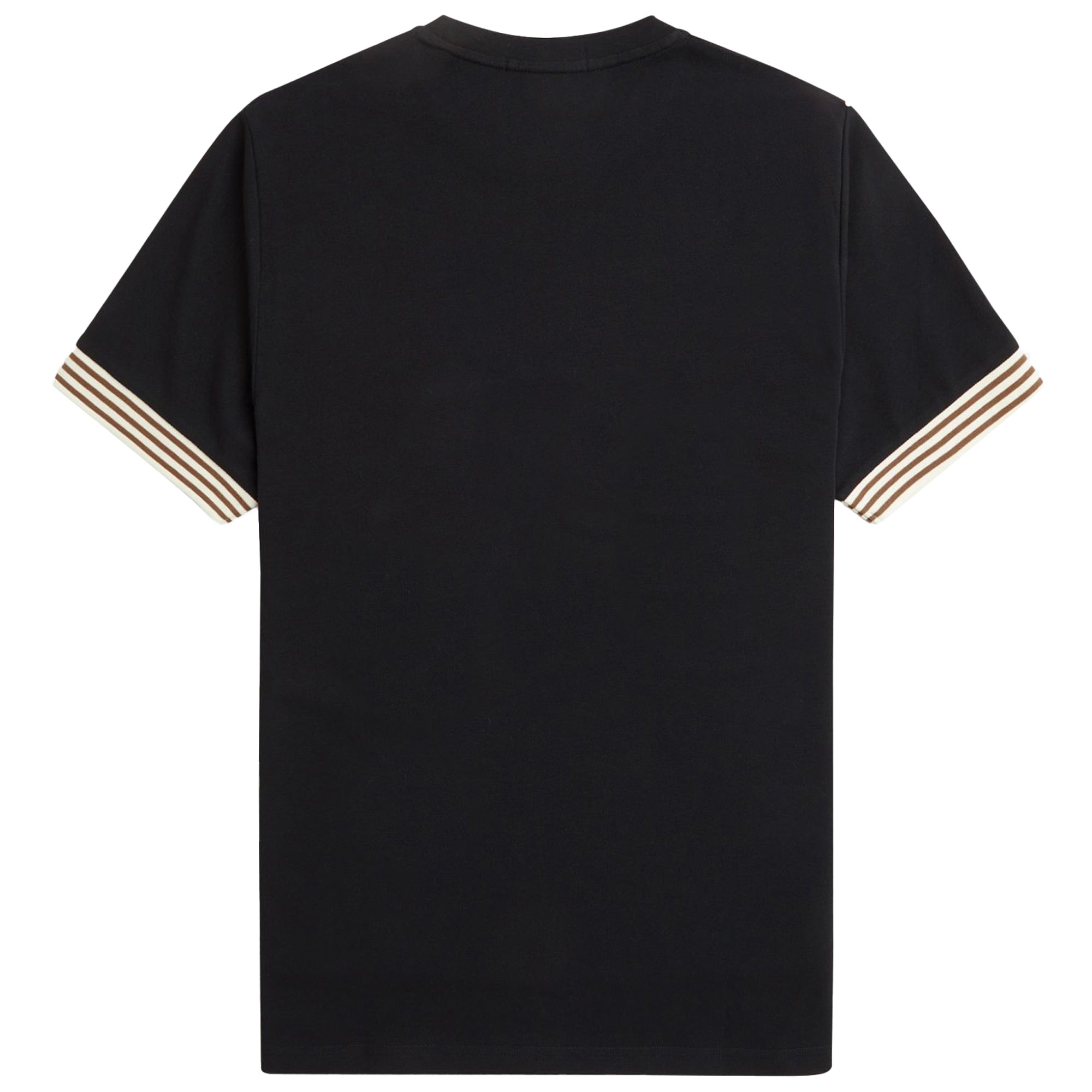 Fred Perry Striped Cuff T-Shirt - Black