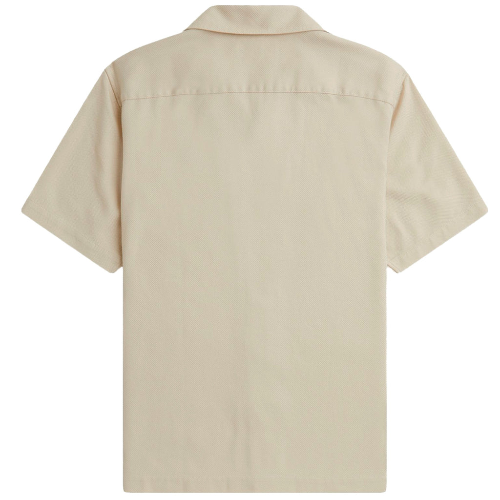 Fred Perry M7774 Pique Texture Revere Collar Shirt - Oatmeal