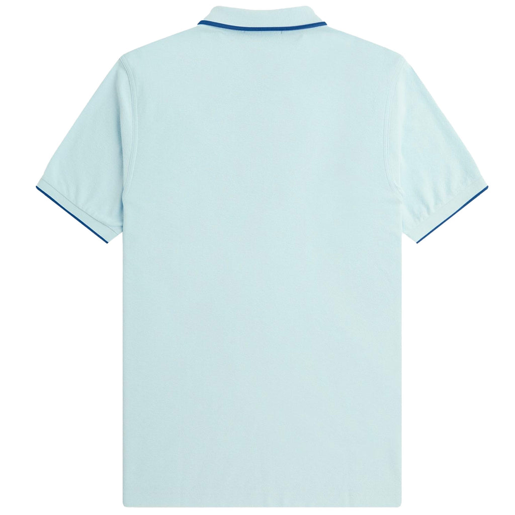 Fred Perry M7729 Crepe Pique Zip Neck Polo Shirt - Light Ice