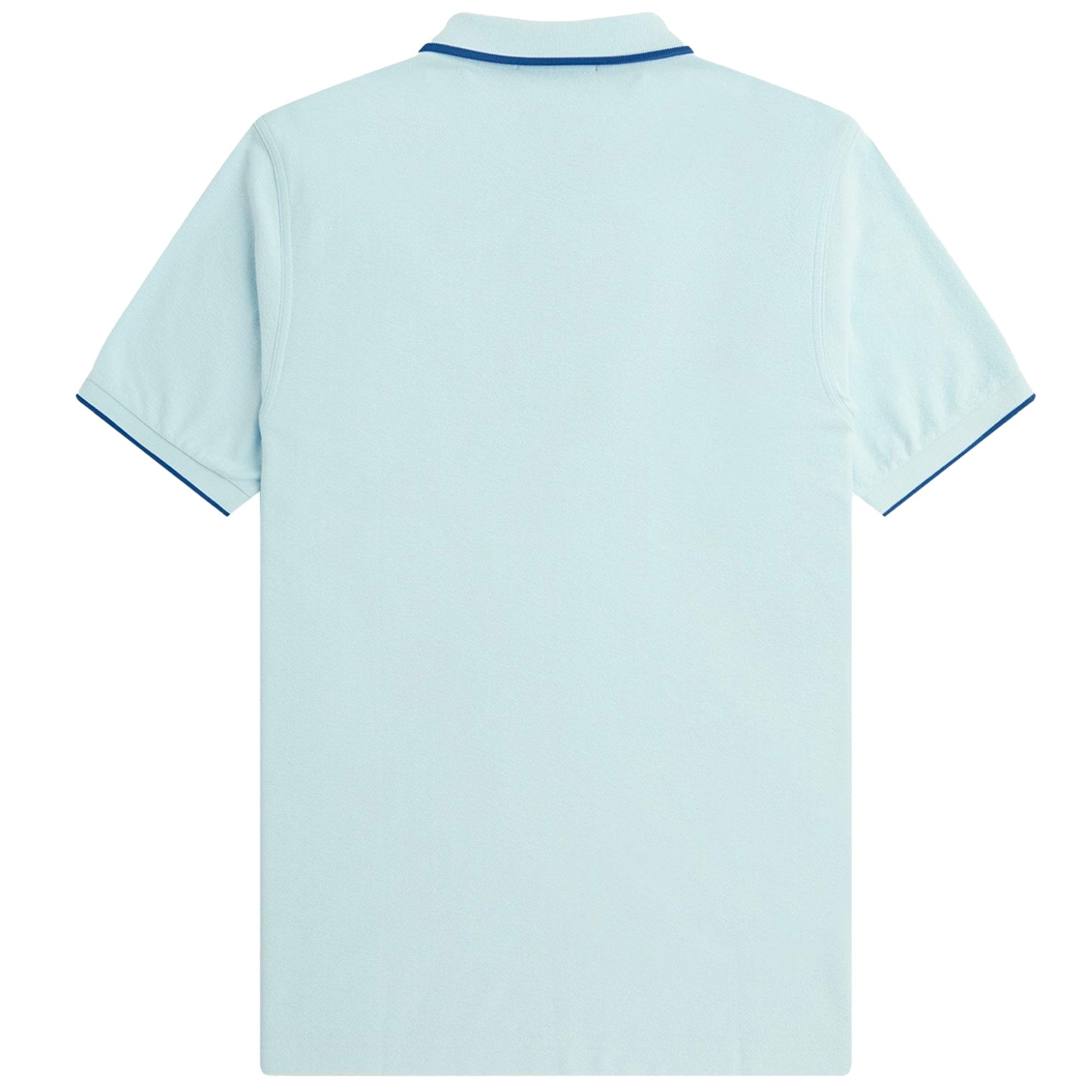 Fred Perry M7729 Crepe Pique Zip Neck Polo Shirt - Light Ice