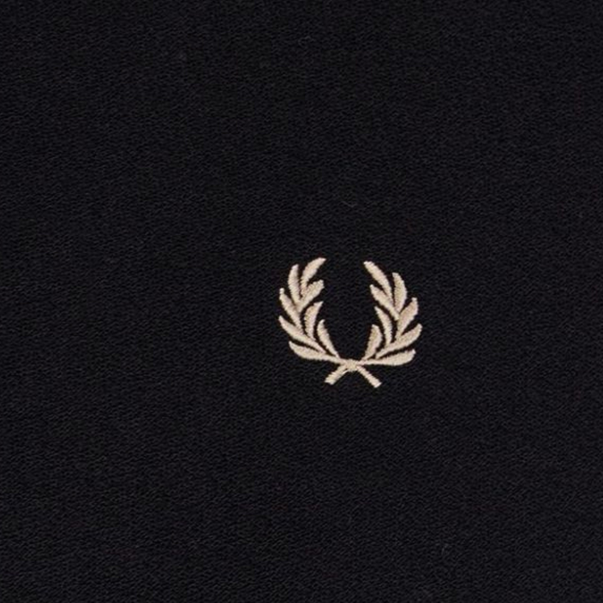 Fred Perry M7729 Crepe Pique Zip Neck Polo Shirt - Black