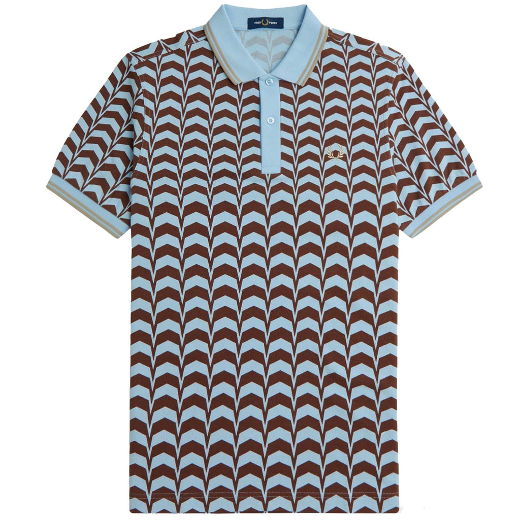 Fred Perry M7727 Bold Print Polo Shirt - Light Smoke