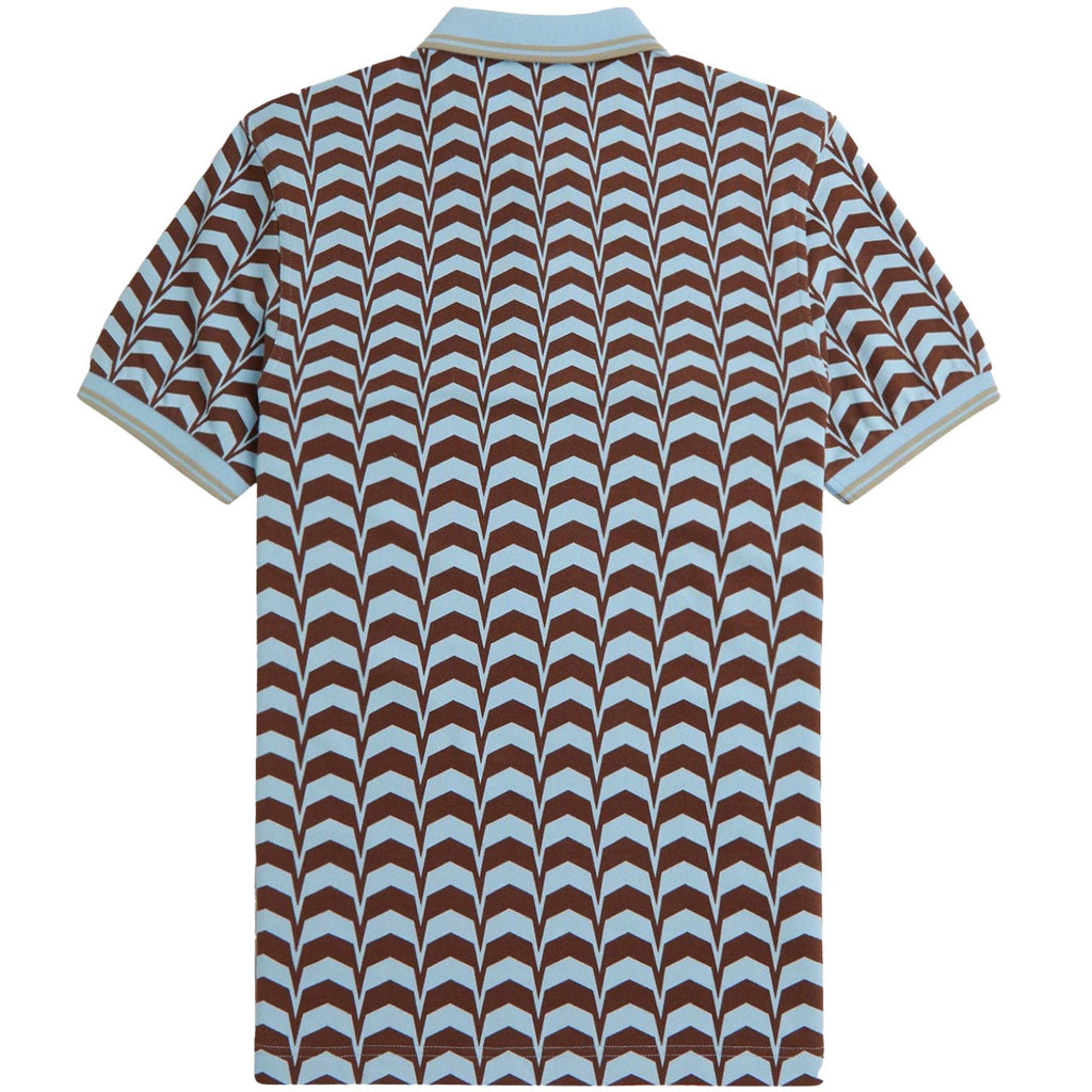 Fred Perry M7727 Bold Print Polo Shirt - Light Smoke