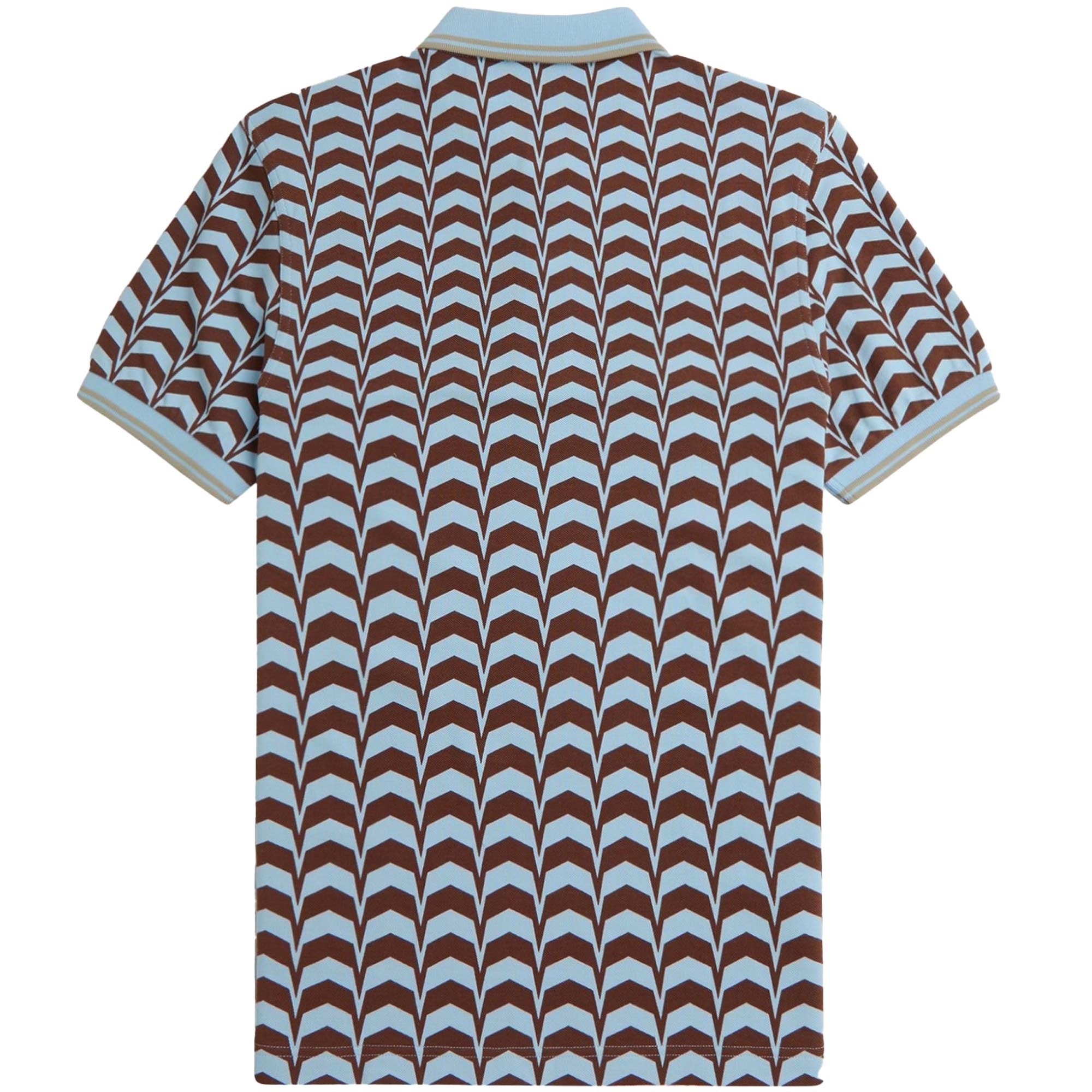 Fred Perry M7727 Bold Print Polo Shirt - Light Smoke