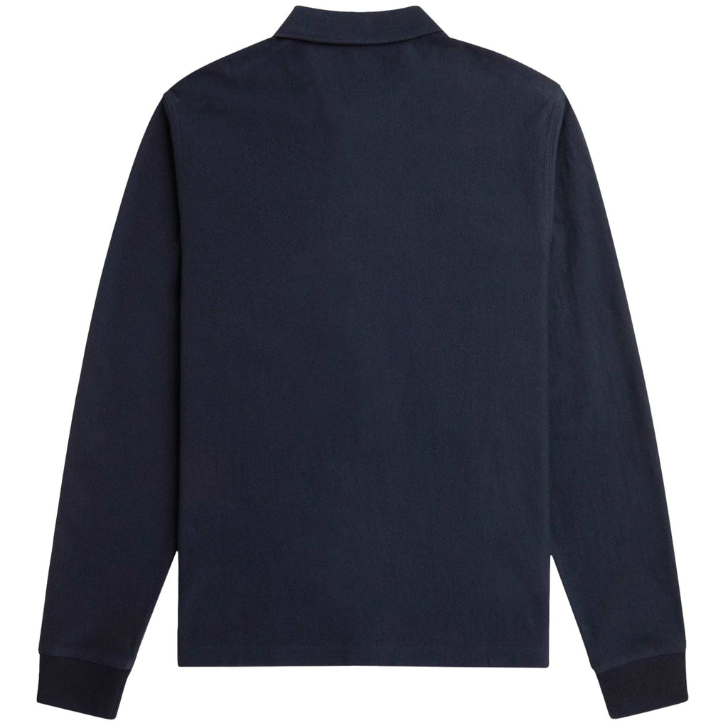 M7771 Gradient Stripe Long Sleeve Polo Shirt - Navy