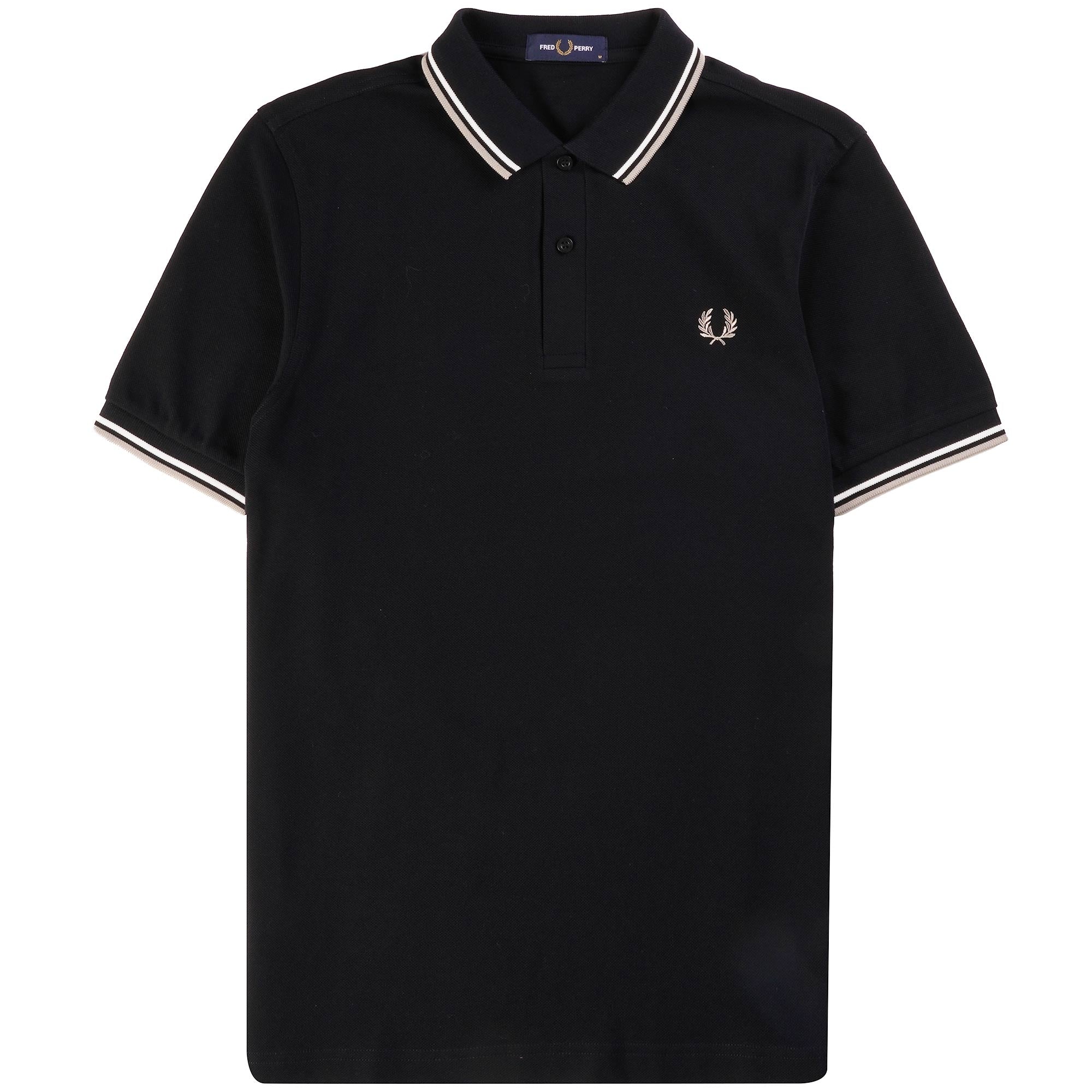 Fred Perry M3600 Twin Tipped Polo Shirt - Black
