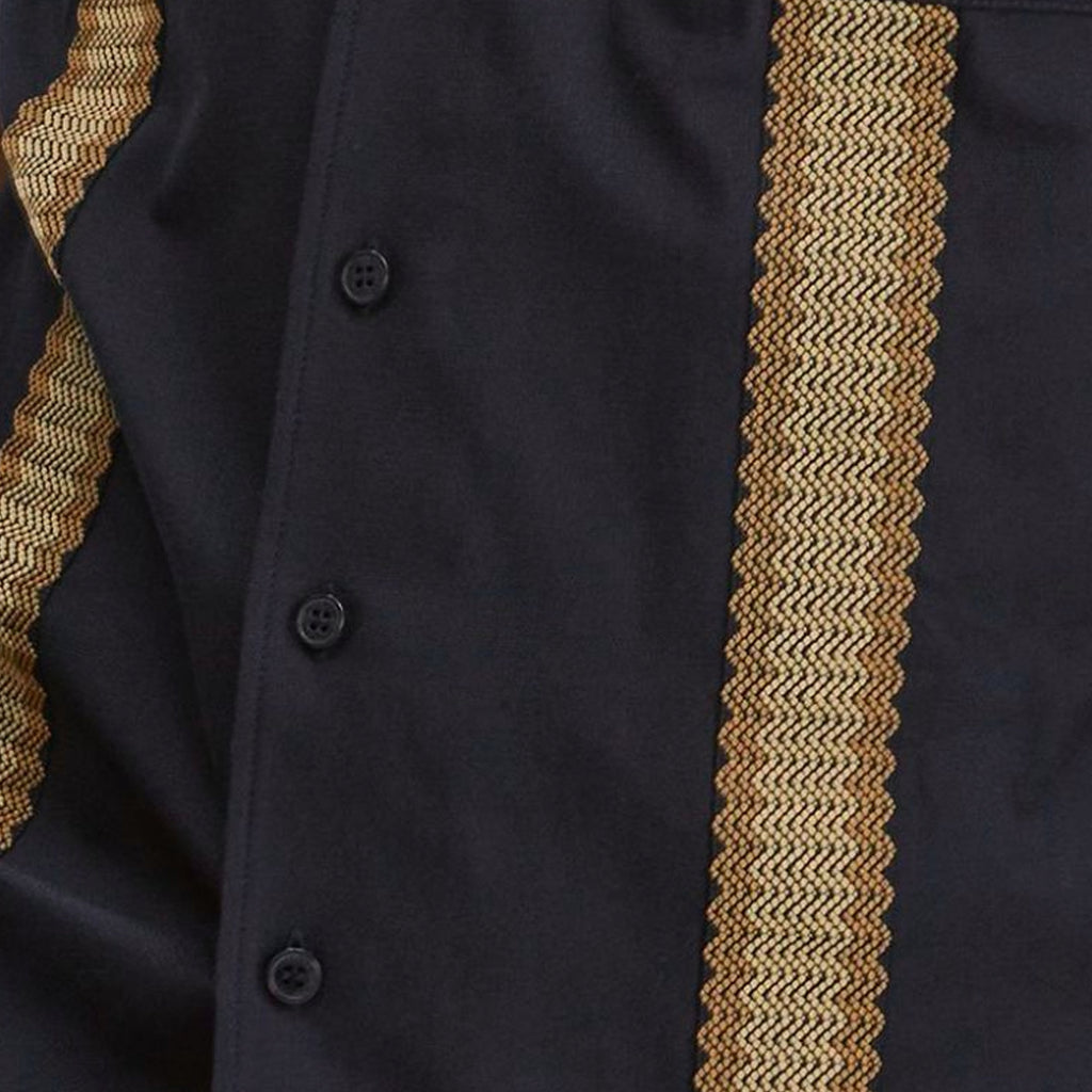 Fred Perry M7768 Tape Detail Revere Collar Shirt - Black