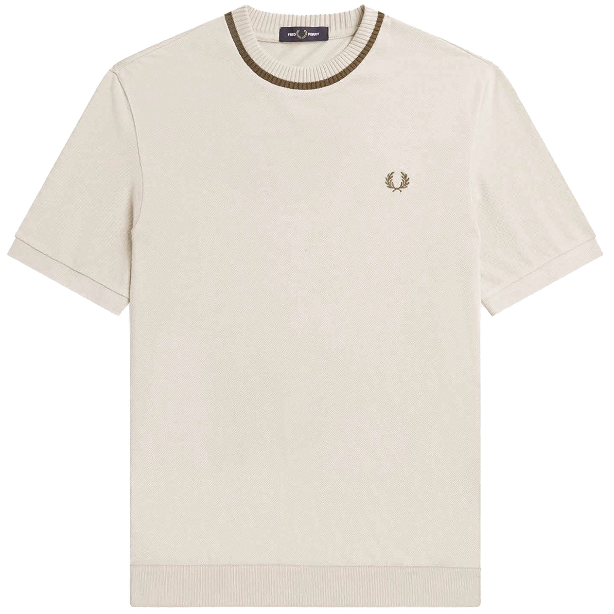 Fred Perry Reissues M7 Crew Neck Piqu  T-Shirt - Snow White