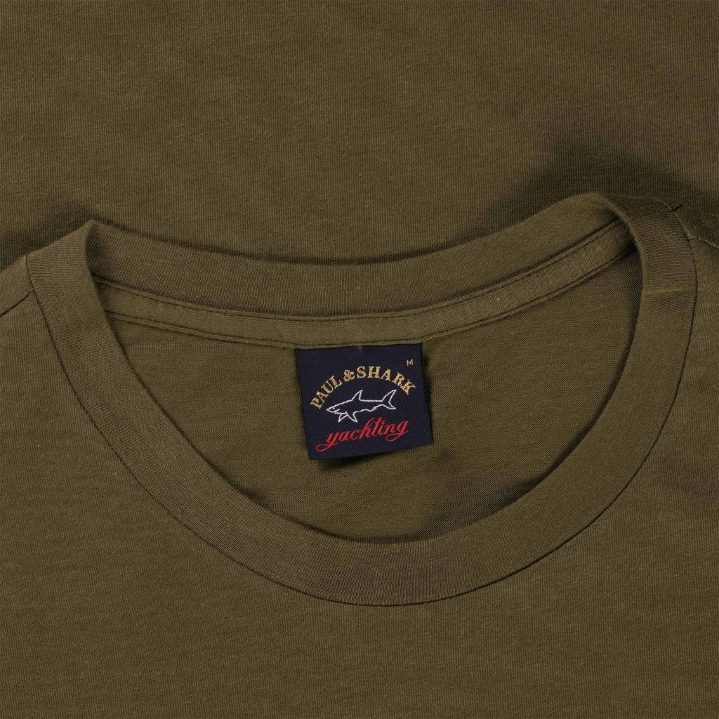 Paul and Shark Short Sleeve Cotton T-Shirt - Khaki