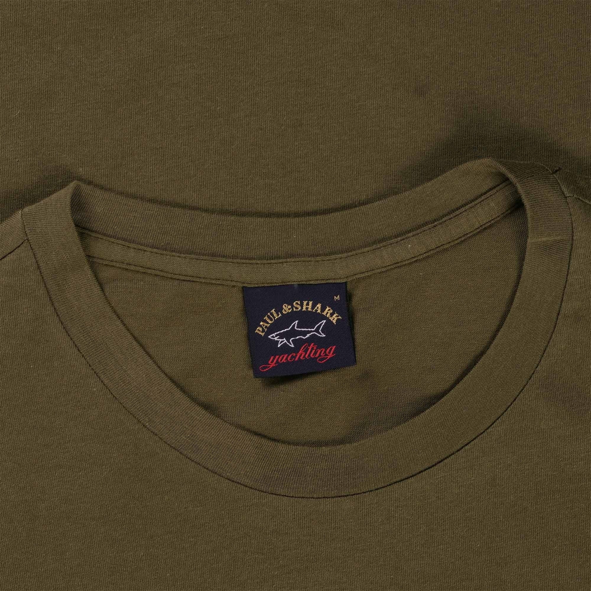 Paul and Shark Short Sleeve Cotton T-Shirt - Khaki
