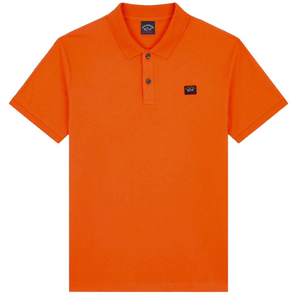 Paul and Shark Short Sleeve Cotton Polo Shirt - Flame