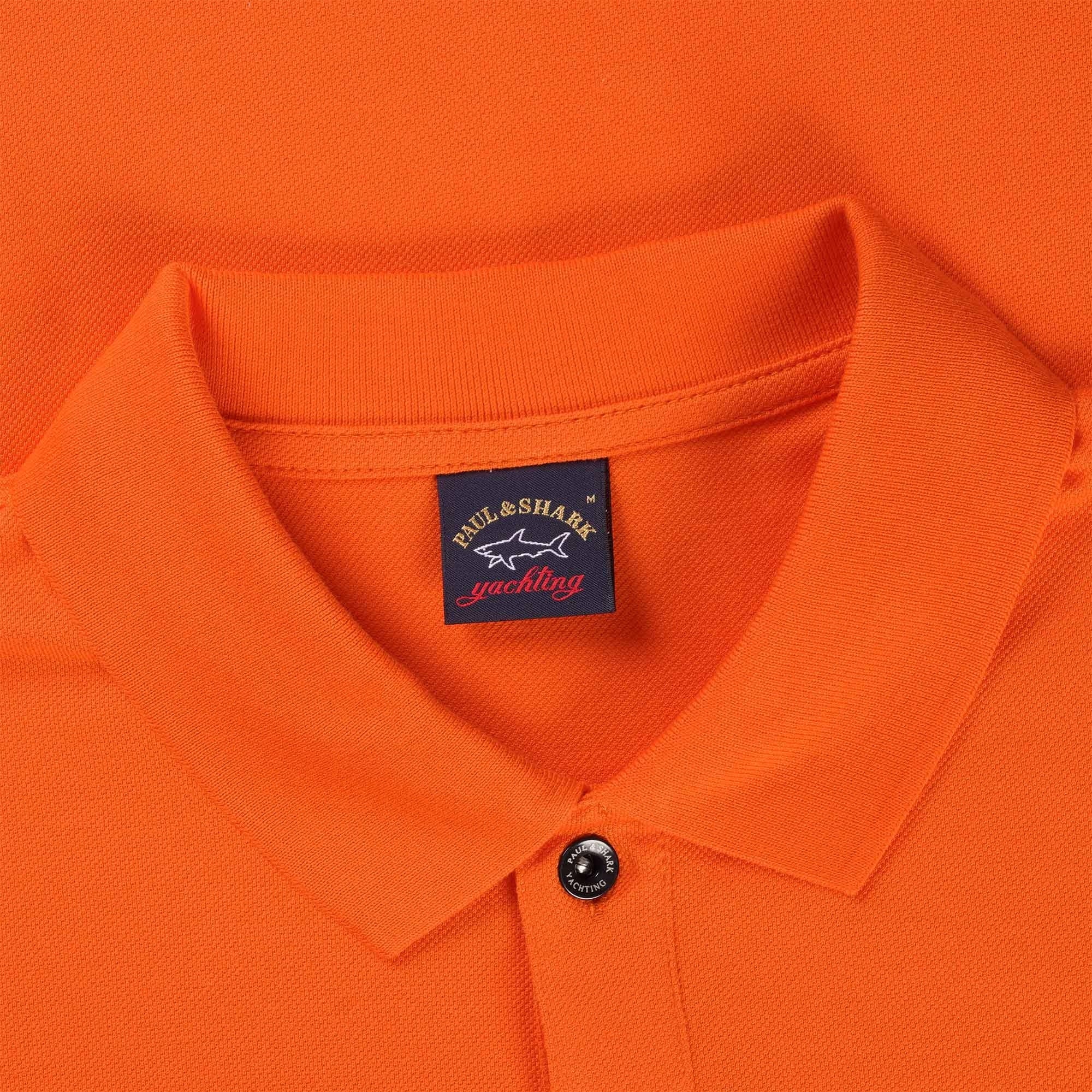 Paul and Shark Short Sleeve Cotton Polo Shirt - Flame