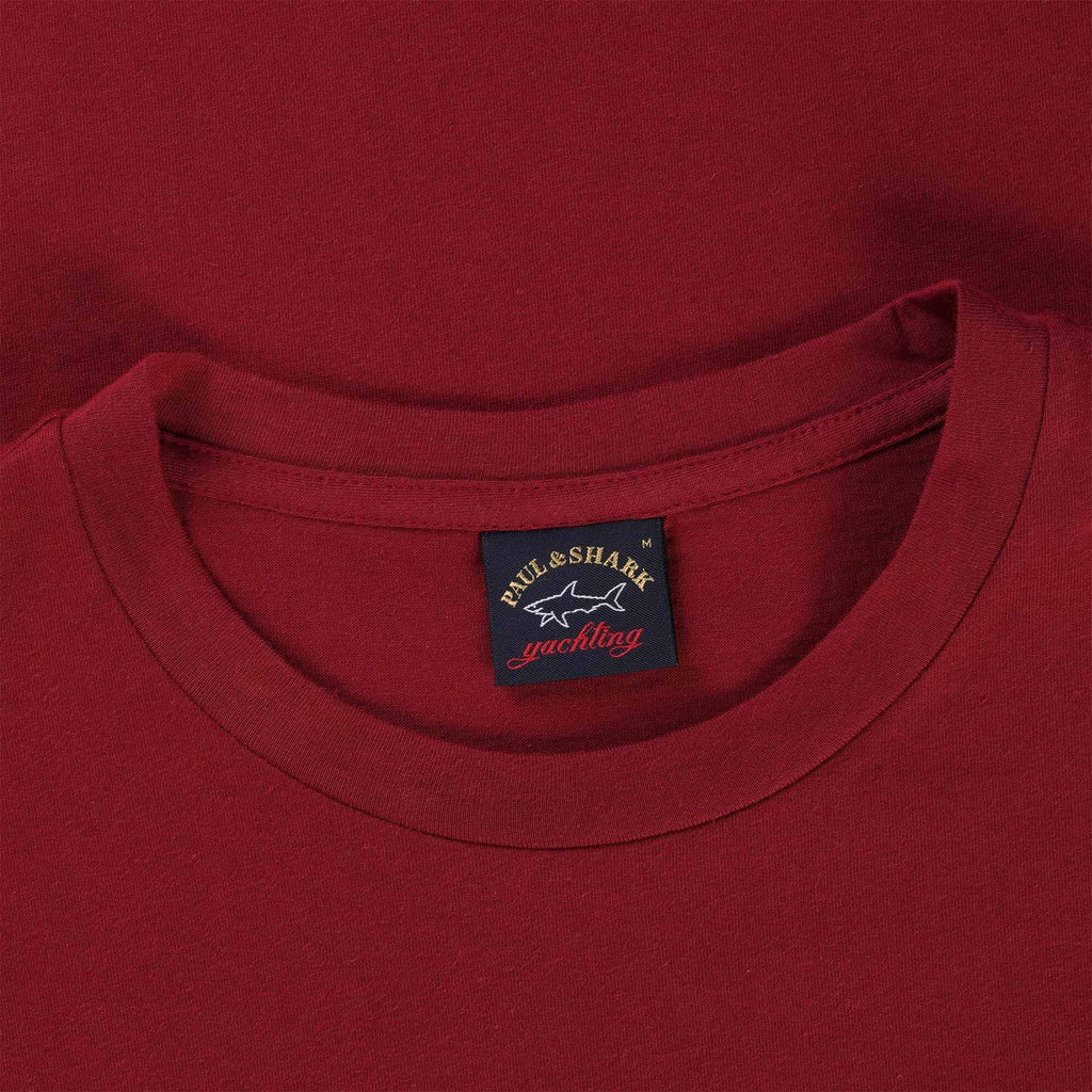 Paul and Shark Short Sleeve Cotton T-Shirt - Burgundy