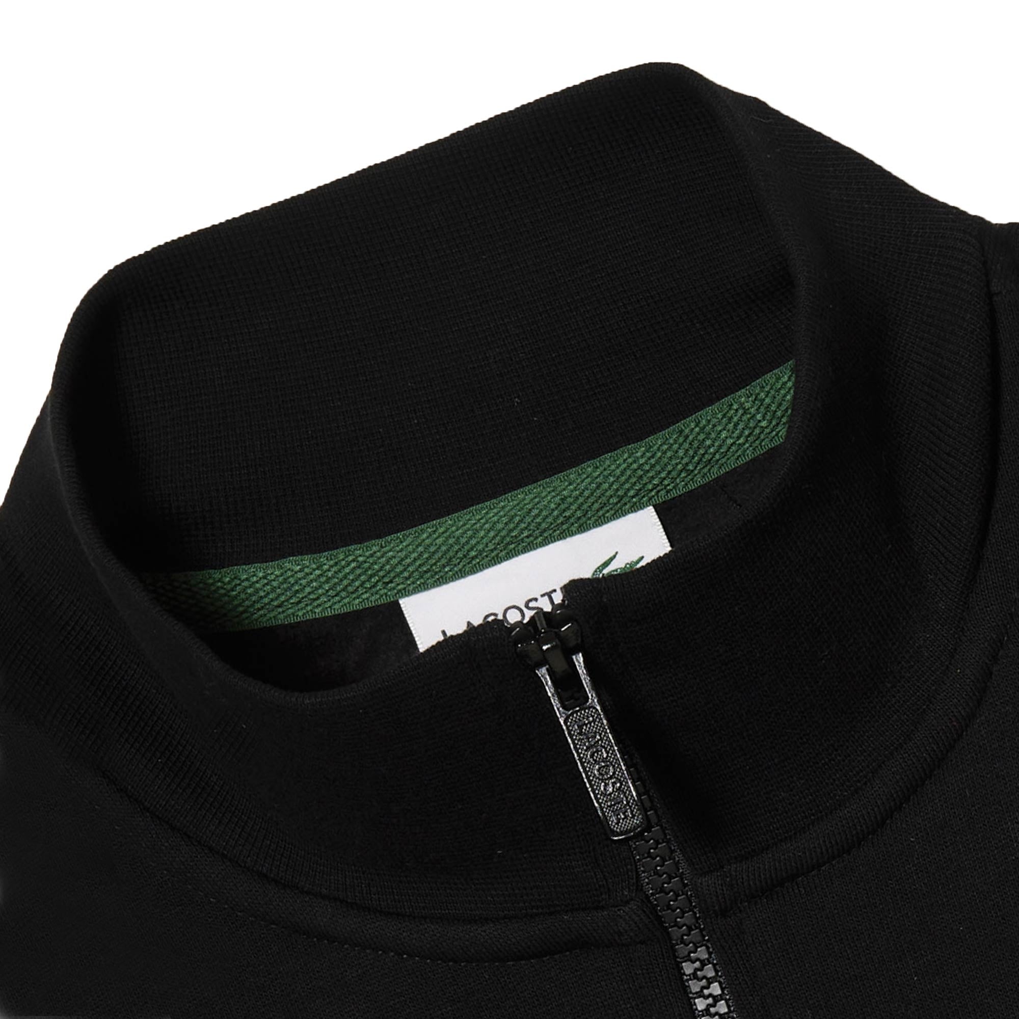 Lacoste Brushed Fleece Zipped Sweatshirt - Black