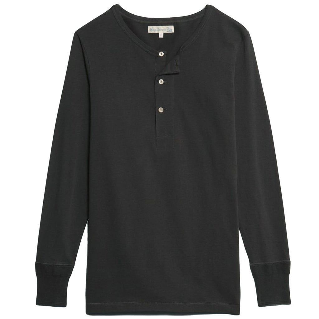 Merz b Schwanen Henley Long Sleeve T-Shirt - Charcoal