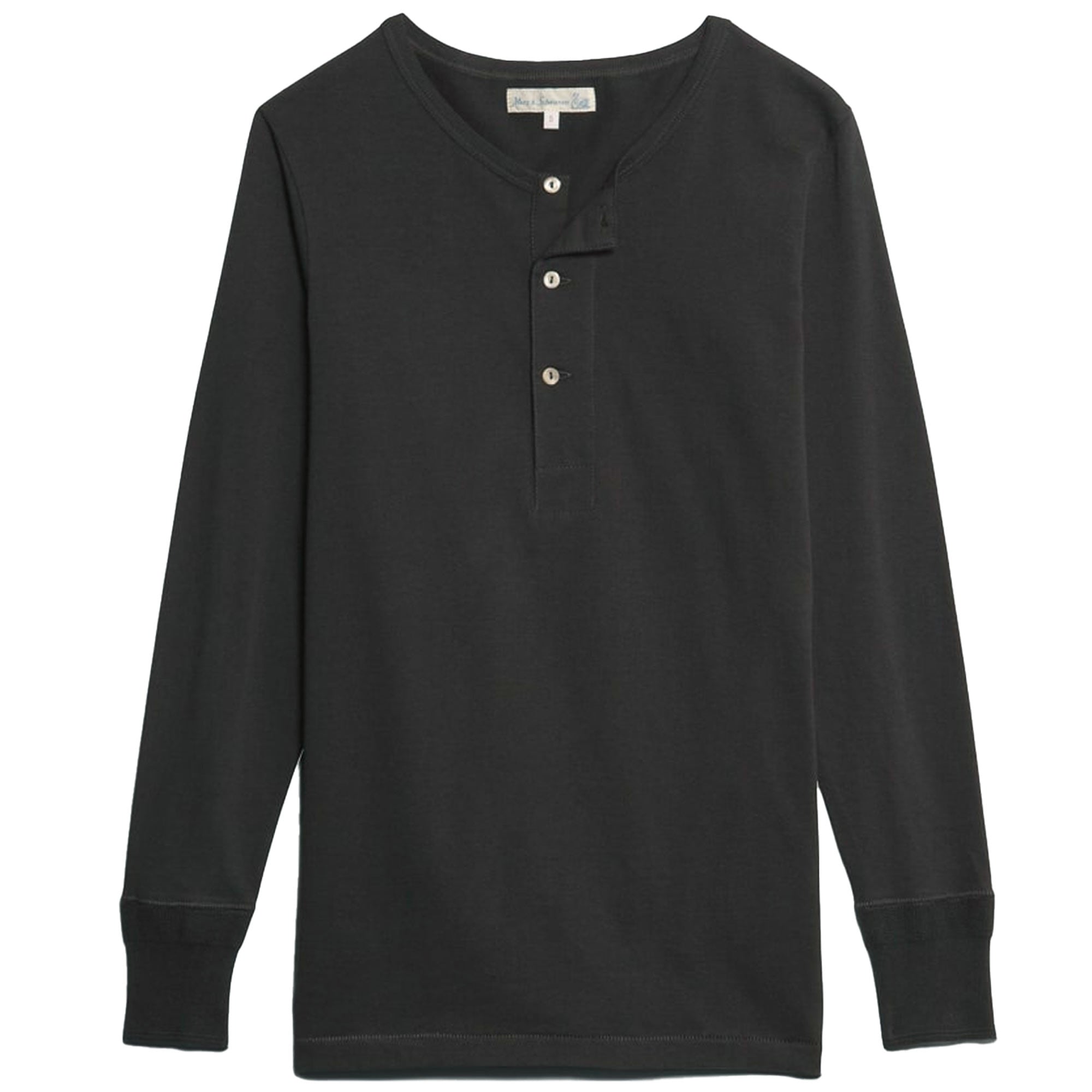 Merz b Schwanen Henley Long Sleeve T-Shirt - Charcoal