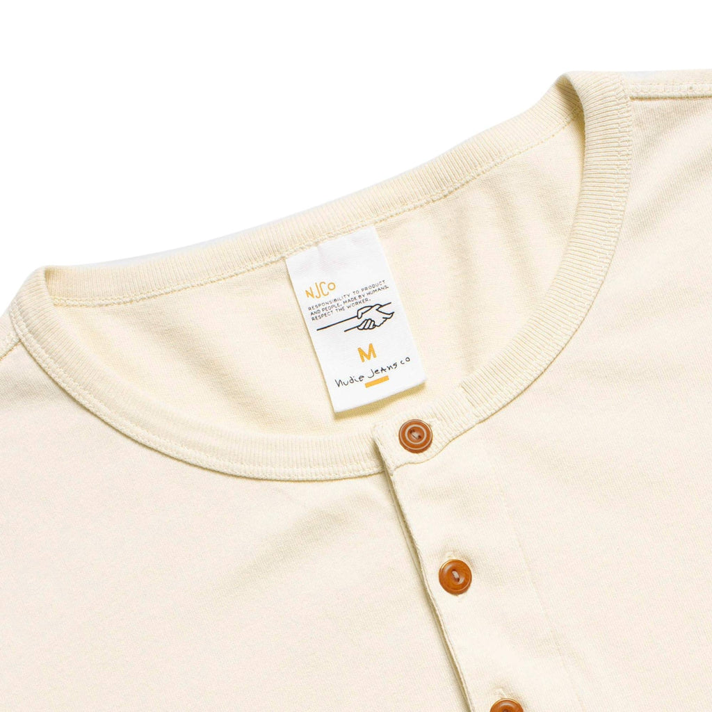 Long Sleeve Henley T-Shirt - Ecru