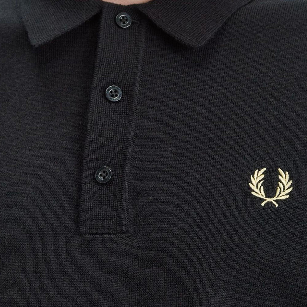 Fred Perry K7623 Classic Knitted Shirt - Black
