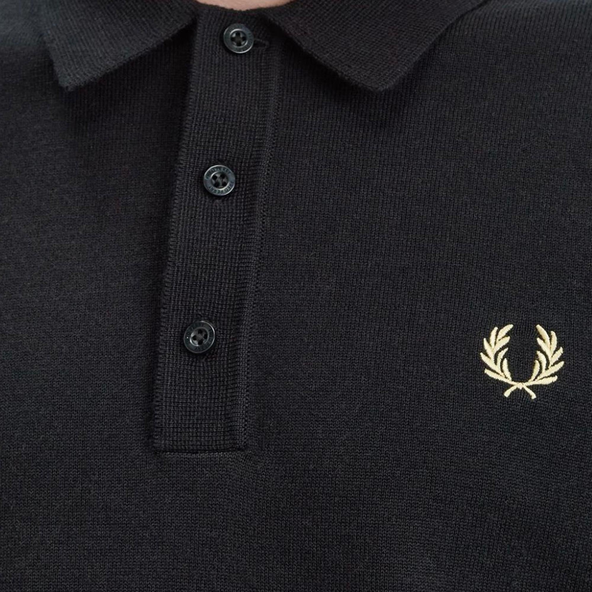 Fred Perry K7623 Classic Knitted Shirt - Black