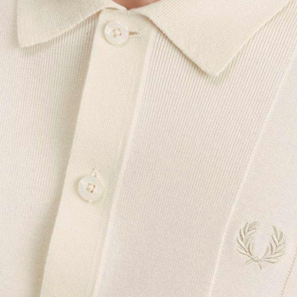 K5524 Button Through Knitted Shirt - Ecru