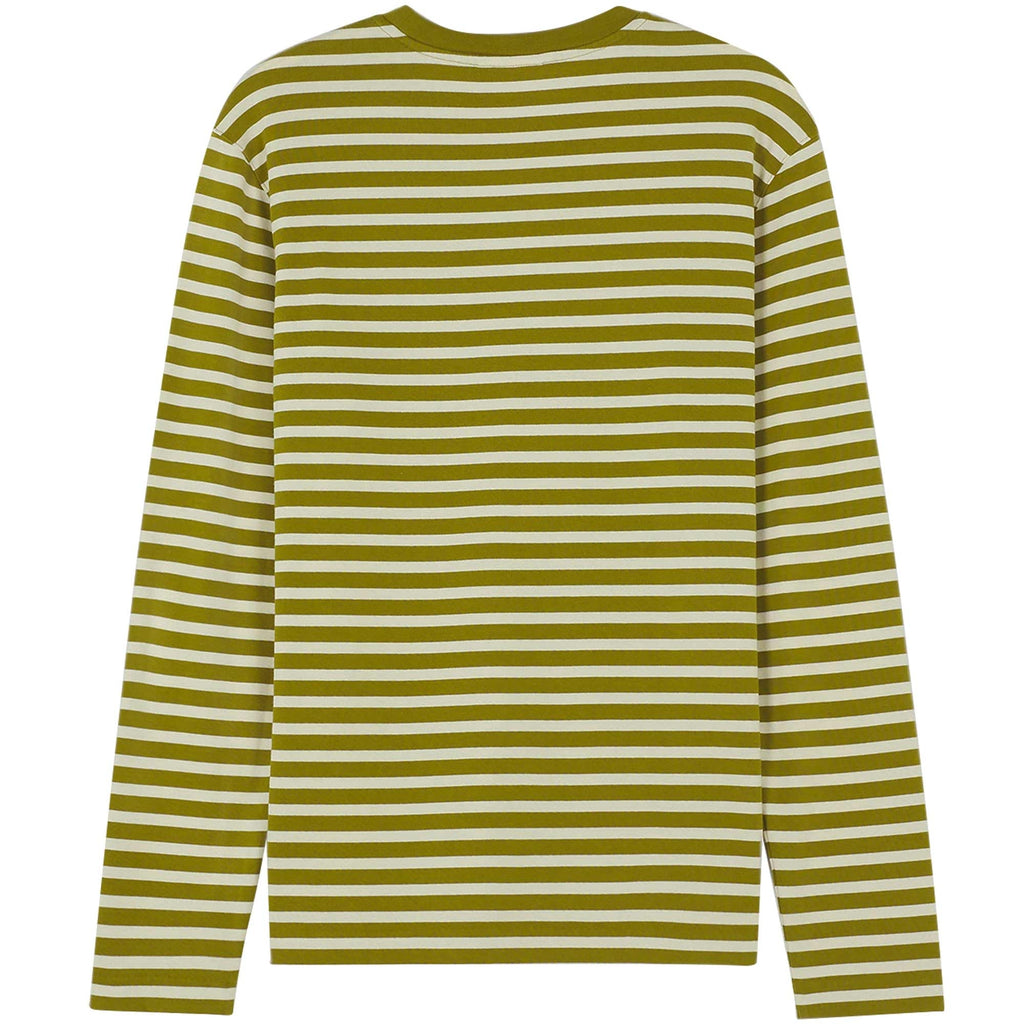 Maison Kitsune Fox Head Patch Striped T-Shirt - Khaki