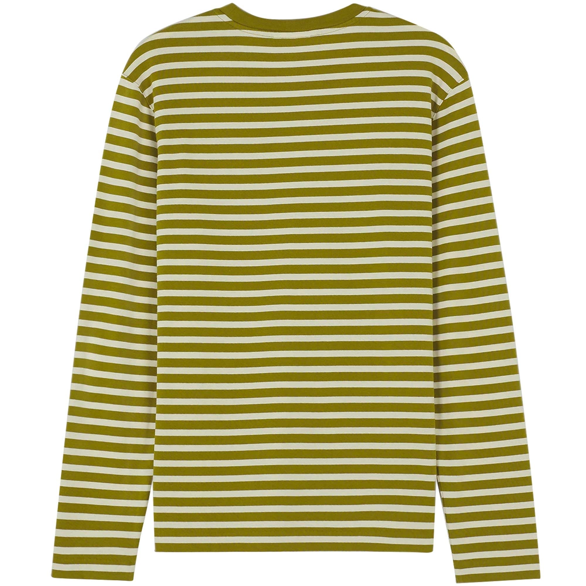 Maison Kitsune Fox Head Patch Striped T-Shirt - Khaki
