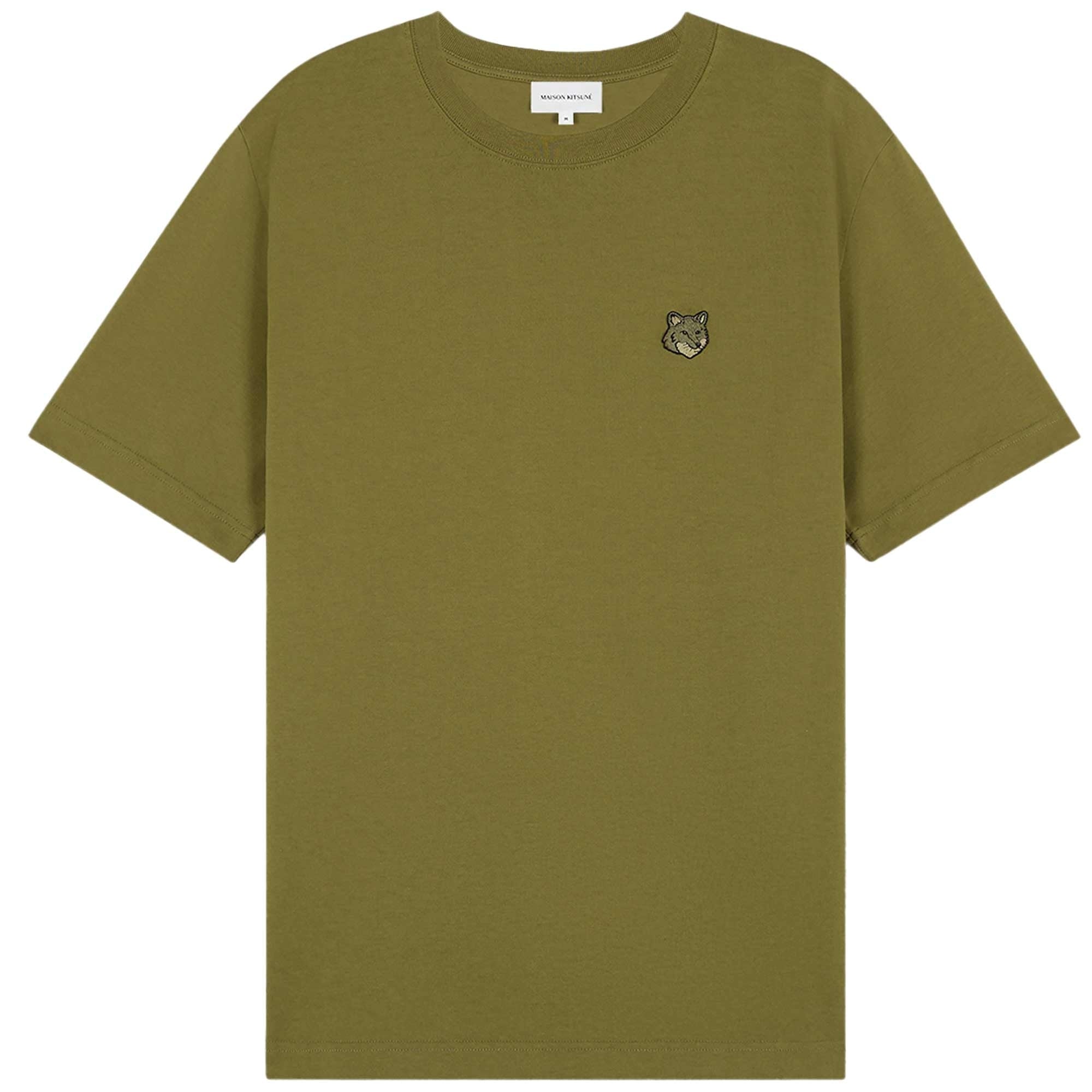 Maison Kitsune Fox Head Patch T-Shirt - Khaki