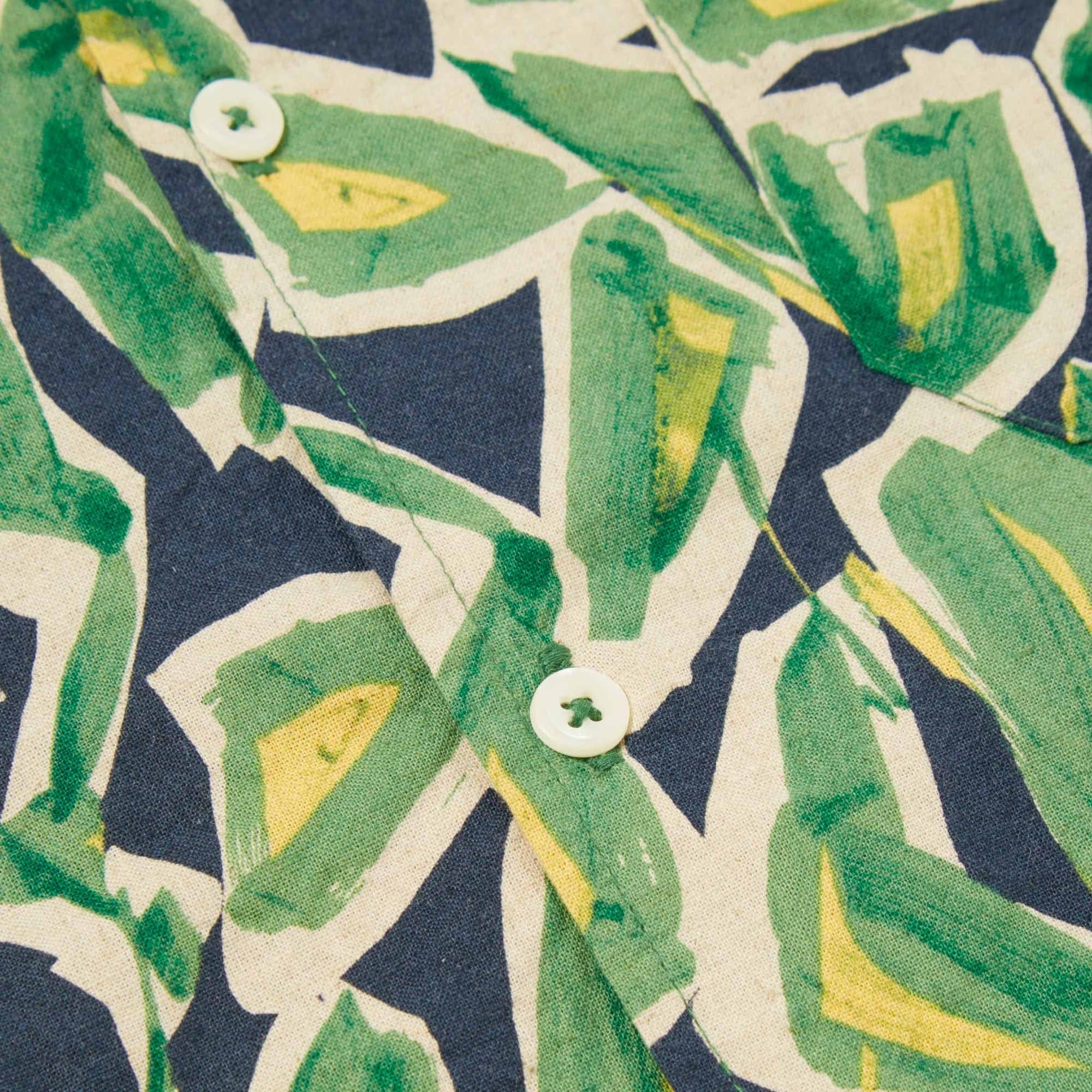 Universal Works Minari Shirt - Navy Artist Flower Lincot