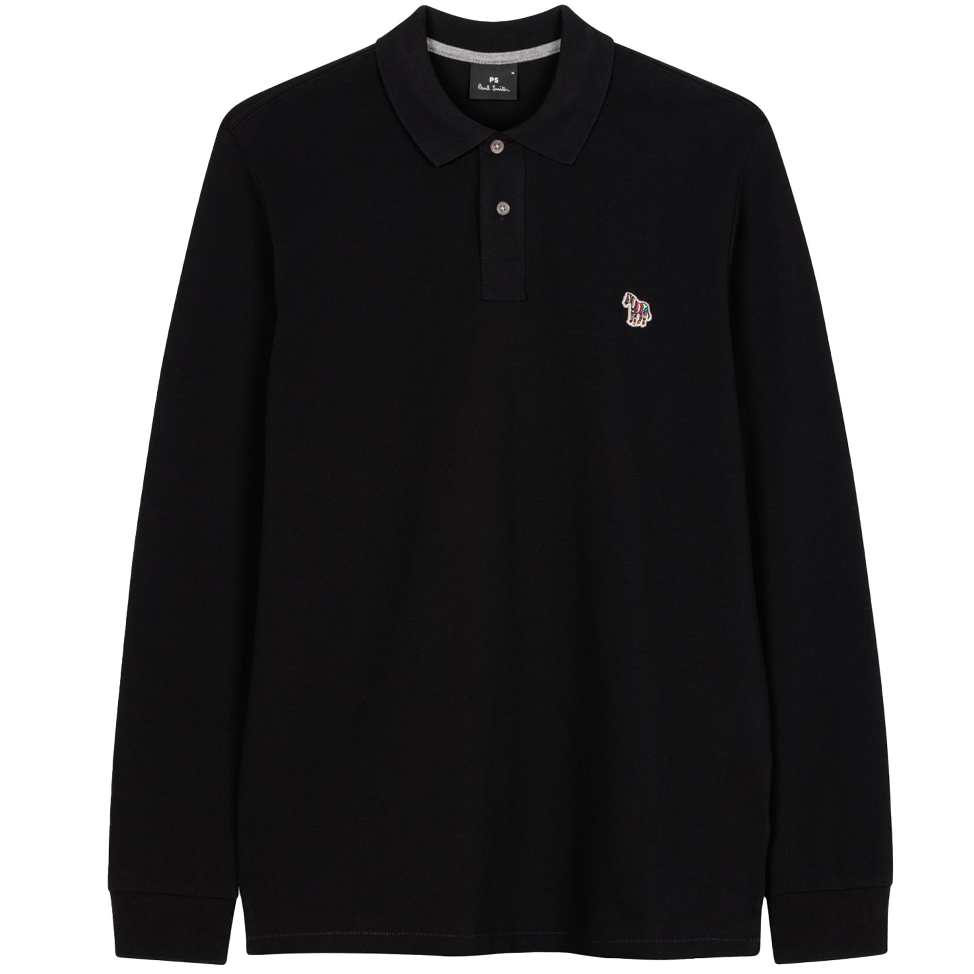 Paul Smith Long-Sleeve Zebra Logo Polo Shirt - Black