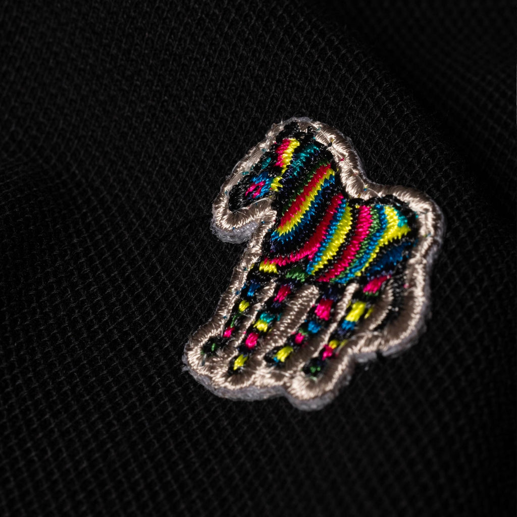 Paul Smith Long-Sleeve Zebra Logo Polo Shirt - Black