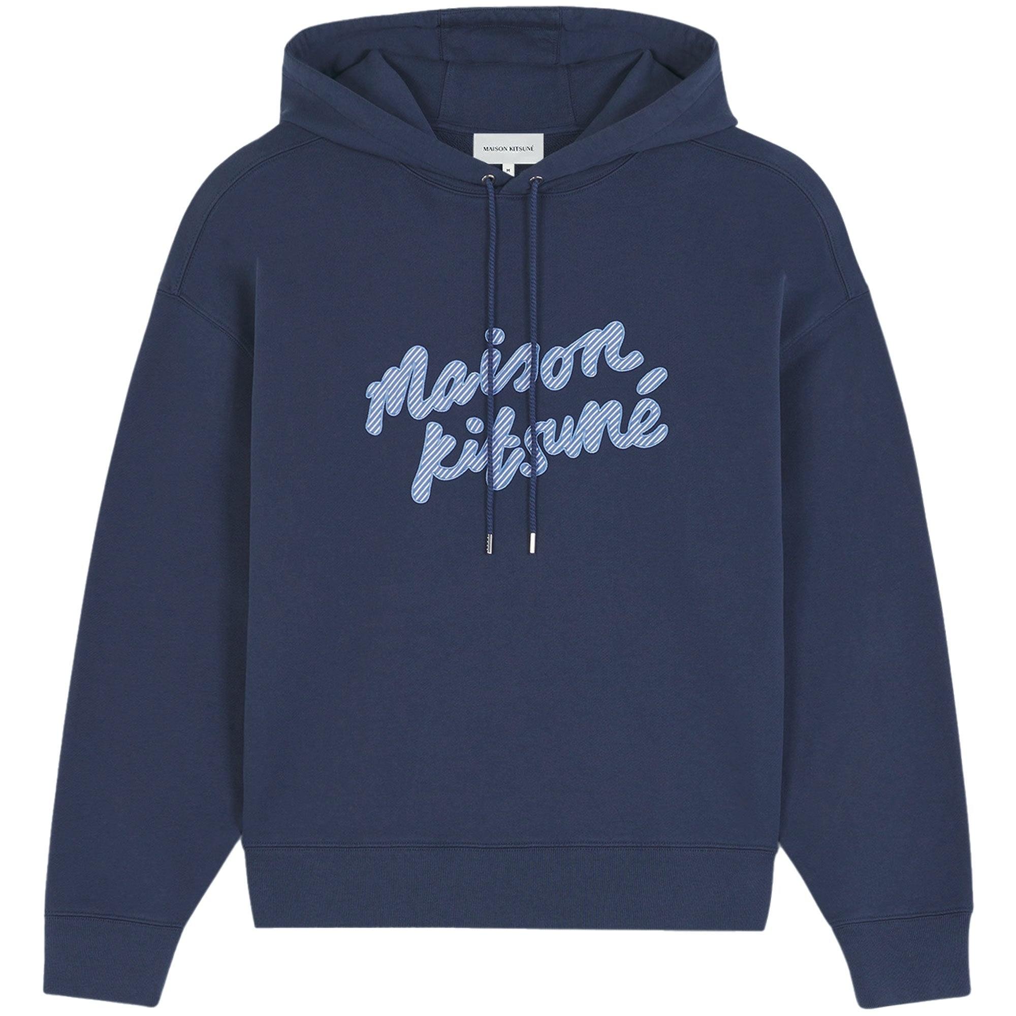 Maison Kitsune Handwriting Oversized Hoodie - Ink Blue