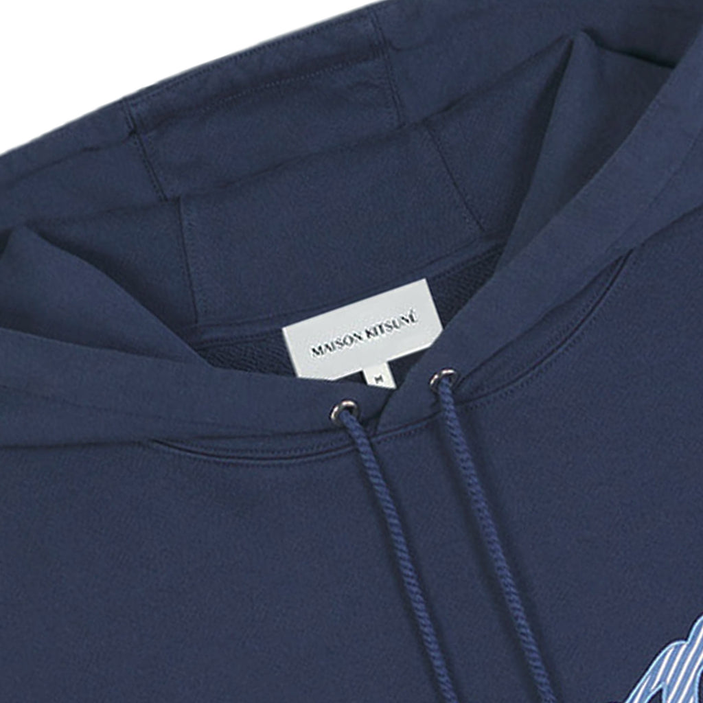 Maison Kitsune Handwriting Oversized Hoodie - Ink Blue