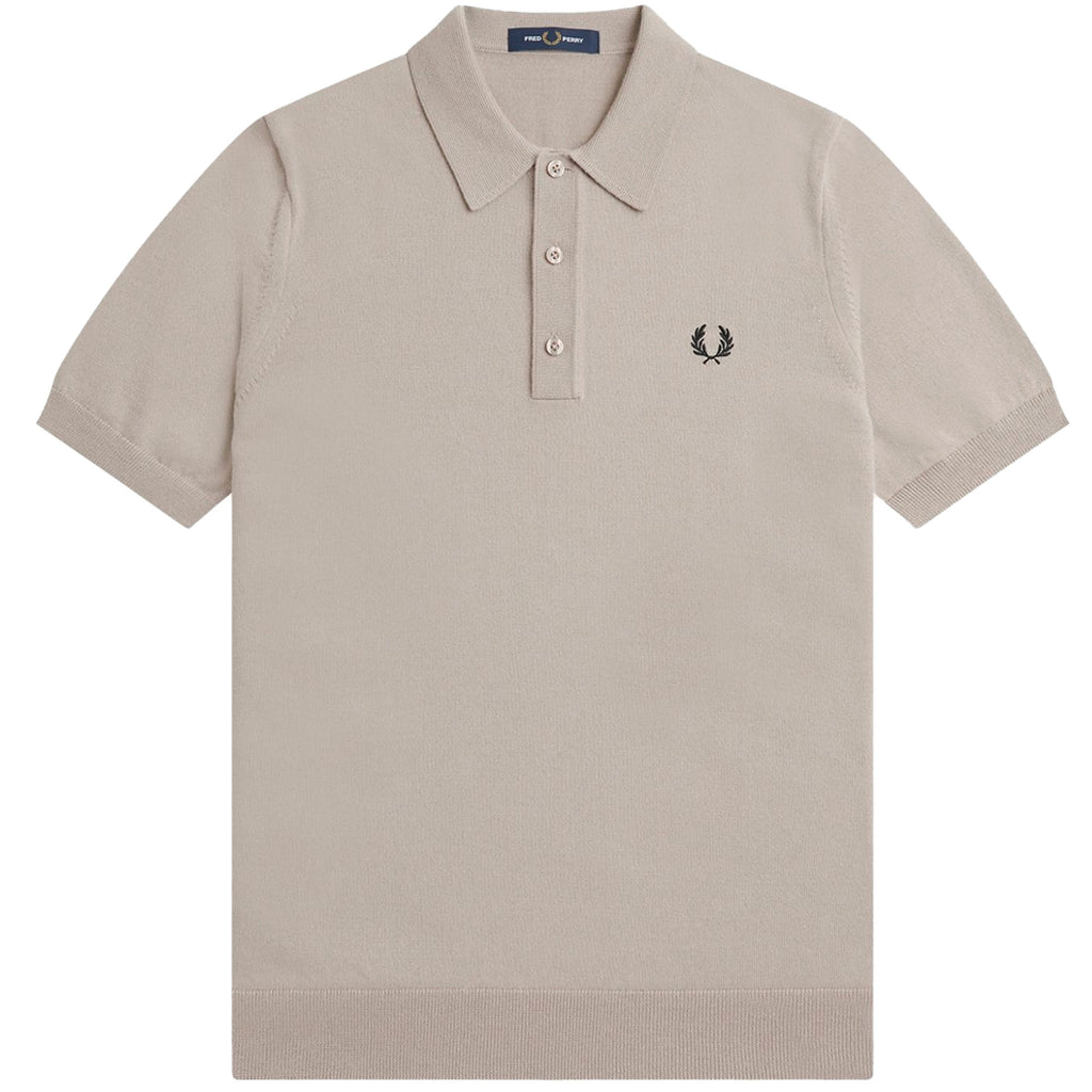 Fred Perry K7623 Classic Knitted Shirt - Dark Oatmeal